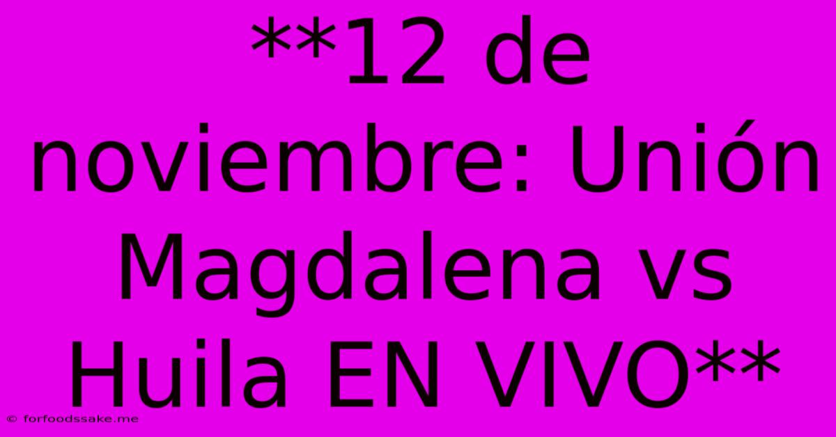 **12 De Noviembre: Unión Magdalena Vs Huila EN VIVO**