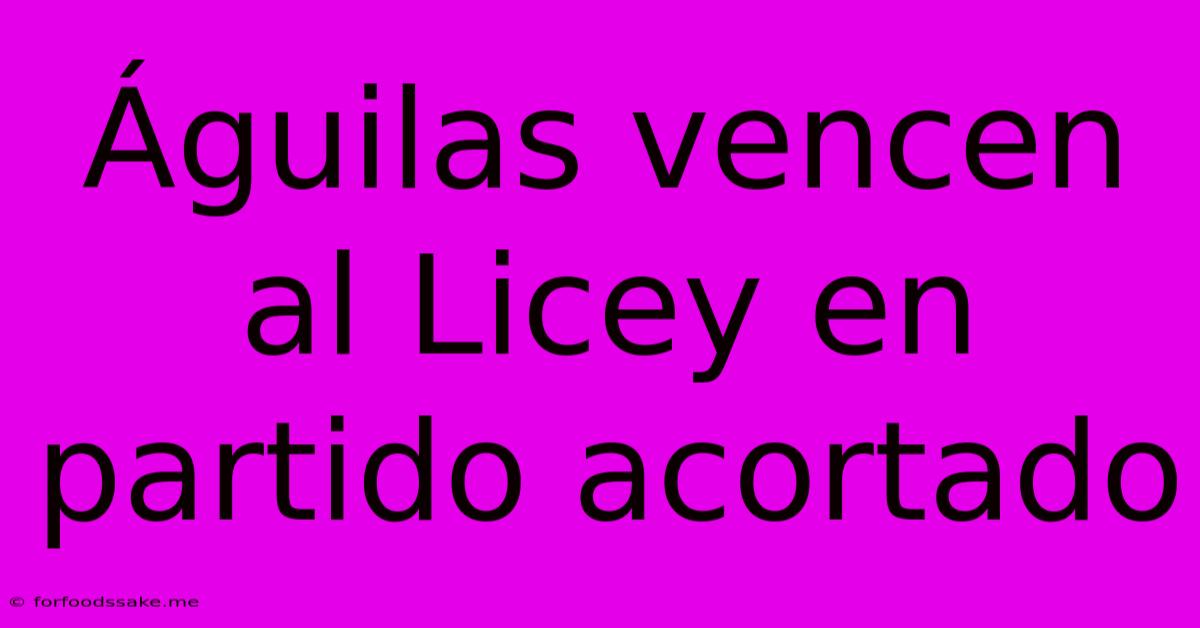 Águilas Vencen Al Licey En Partido Acortado