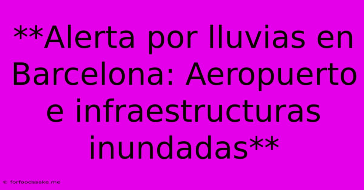 **Alerta Por Lluvias En Barcelona: Aeropuerto E Infraestructuras Inundadas**