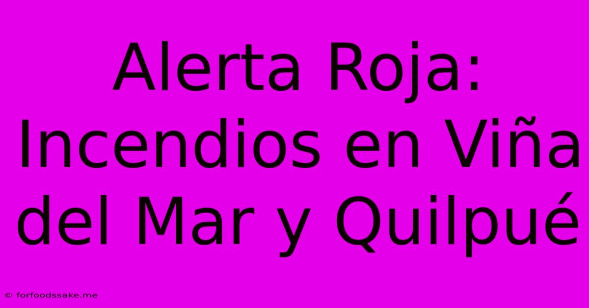 Alerta Roja: Incendios En Viña Del Mar Y Quilpué