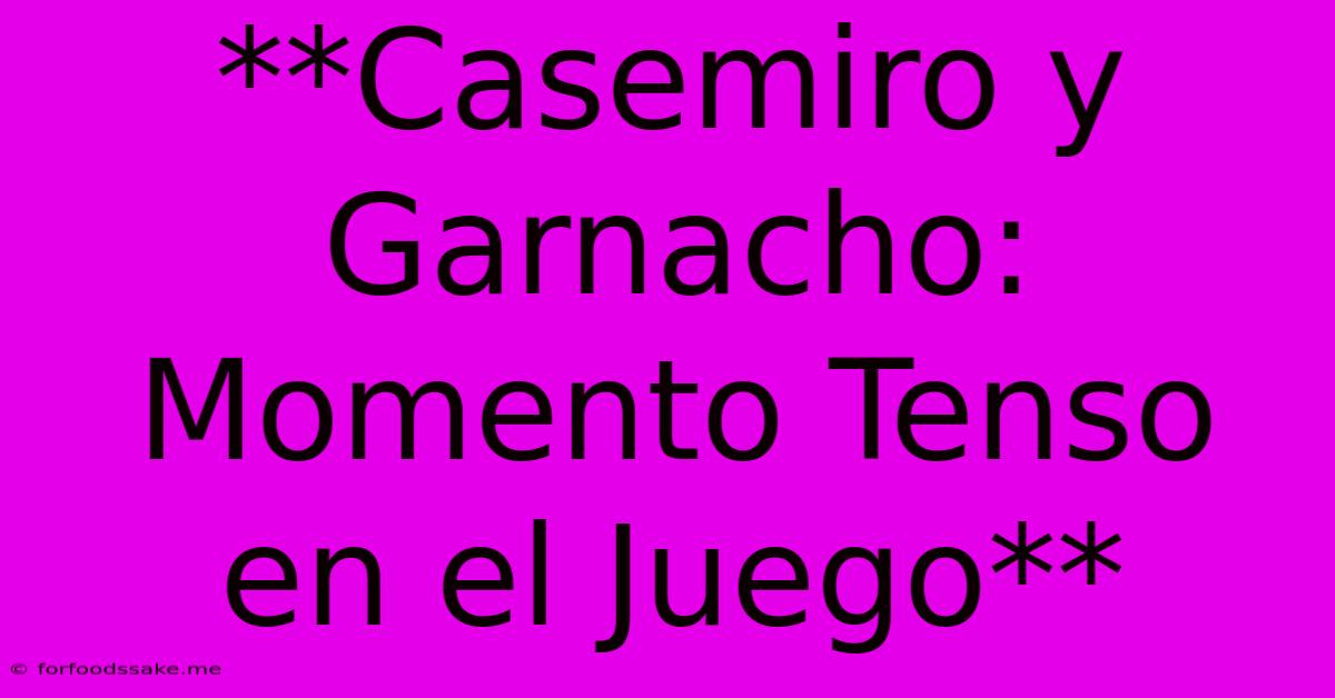 **Casemiro Y Garnacho: Momento Tenso En El Juego** 