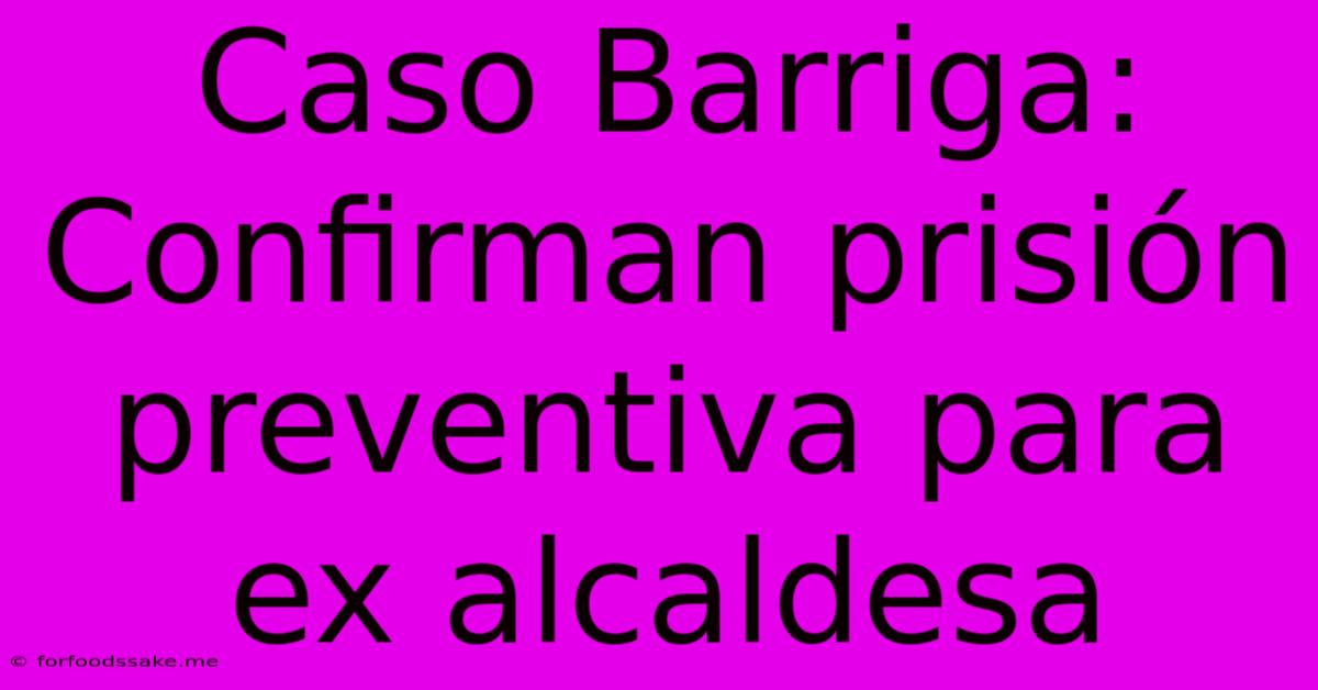 Caso Barriga: Confirman Prisión Preventiva Para Ex Alcaldesa