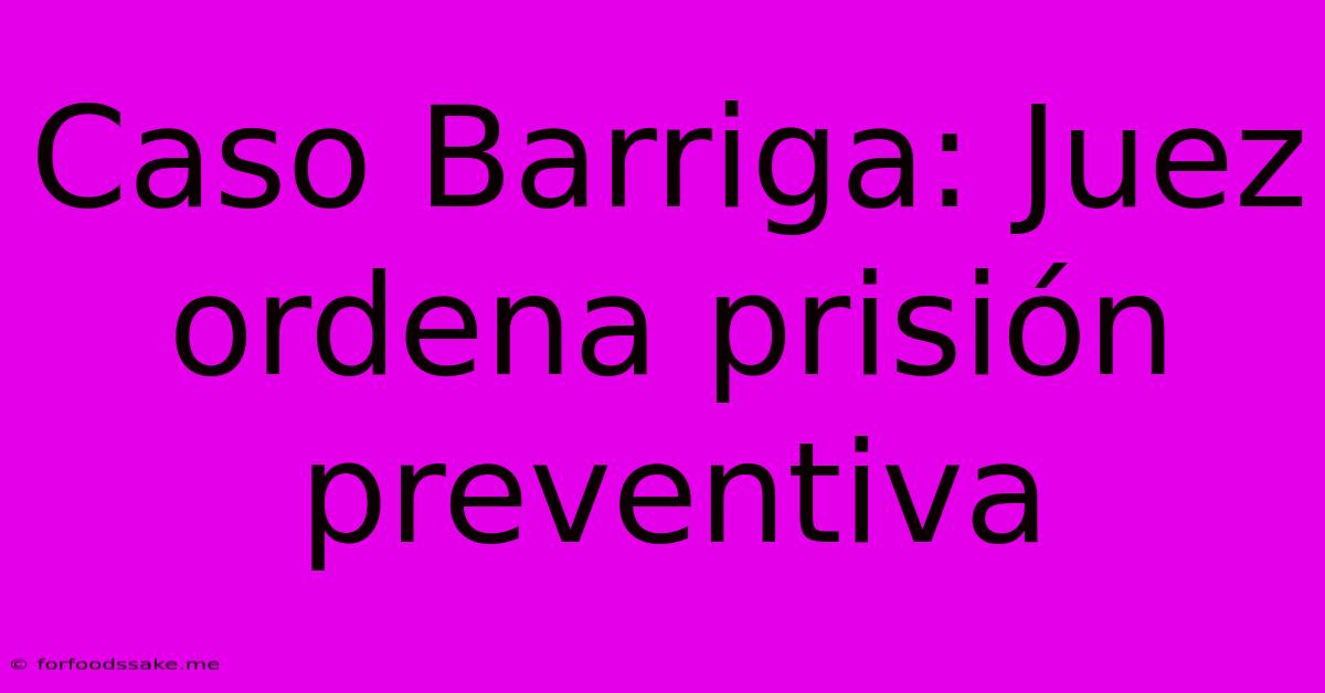 Caso Barriga: Juez Ordena Prisión Preventiva