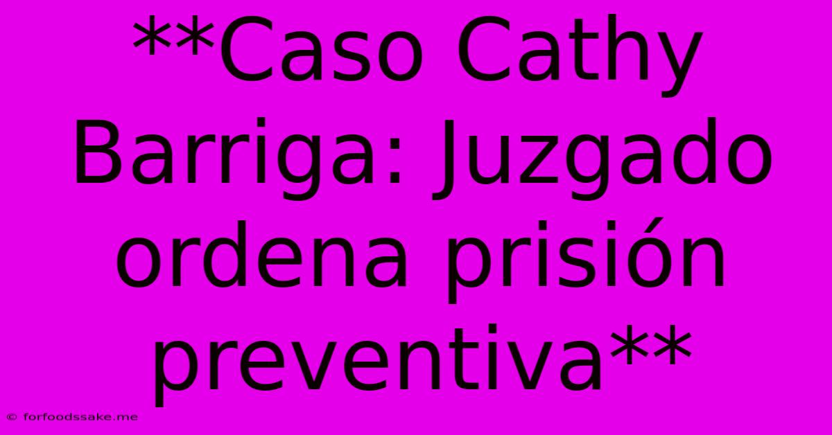 **Caso Cathy Barriga: Juzgado Ordena Prisión Preventiva** 