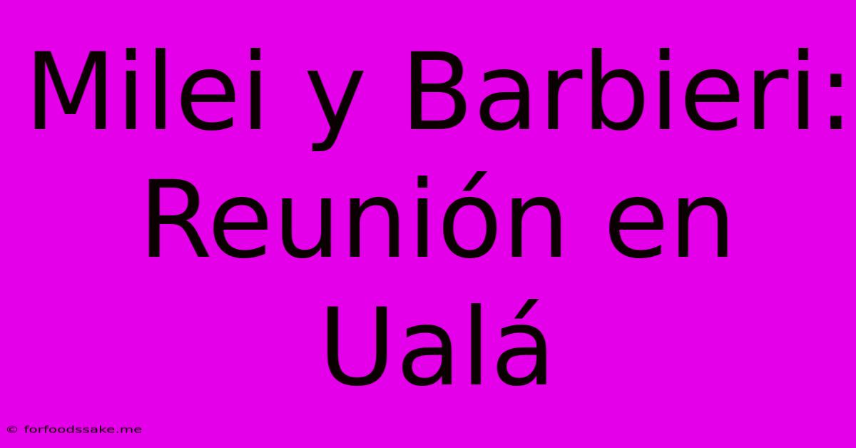 Milei Y Barbieri: Reunión En Ualá