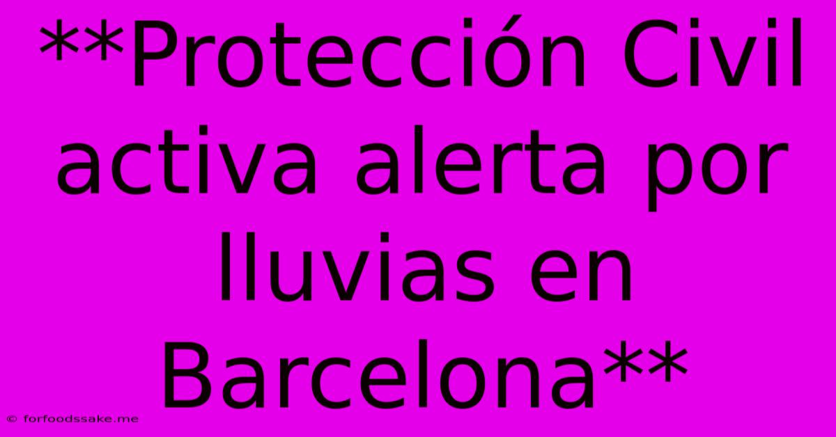 **Protección Civil Activa Alerta Por Lluvias En Barcelona**