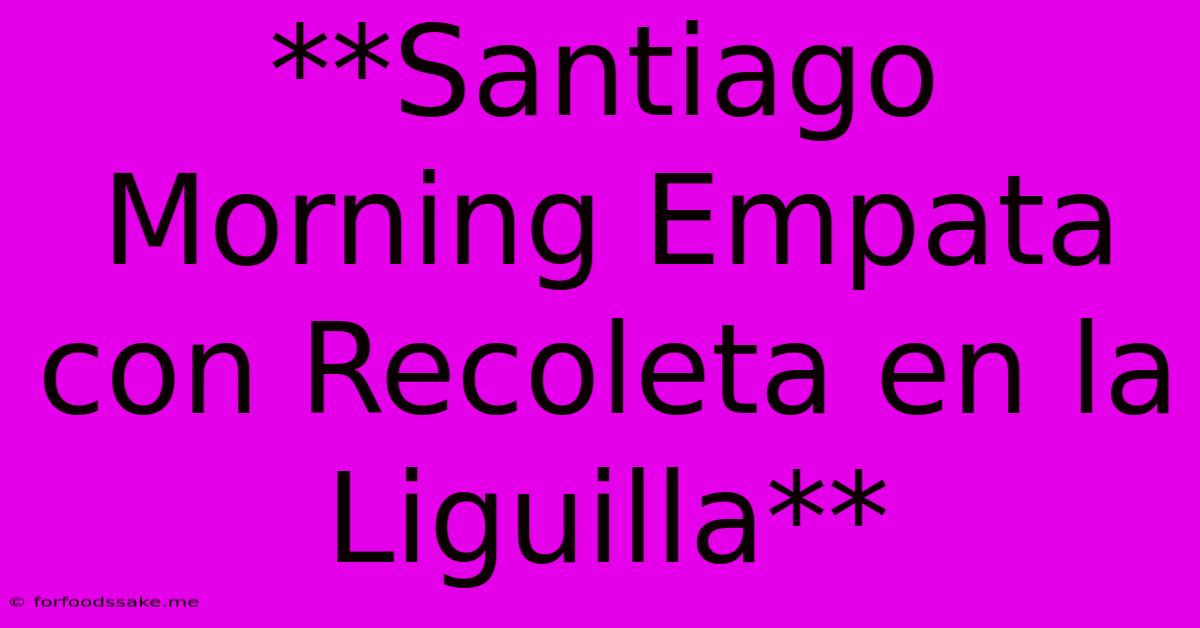 **Santiago Morning Empata Con Recoleta En La Liguilla**