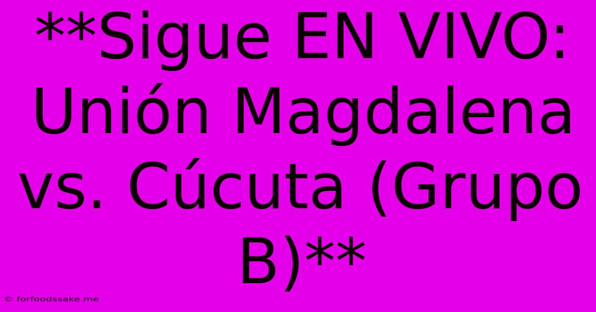 **Sigue EN VIVO: Unión Magdalena Vs. Cúcuta (Grupo B)**