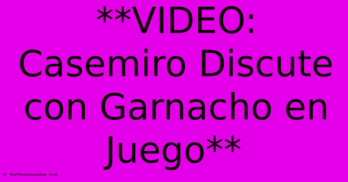 **VIDEO: Casemiro Discute Con Garnacho En Juego**