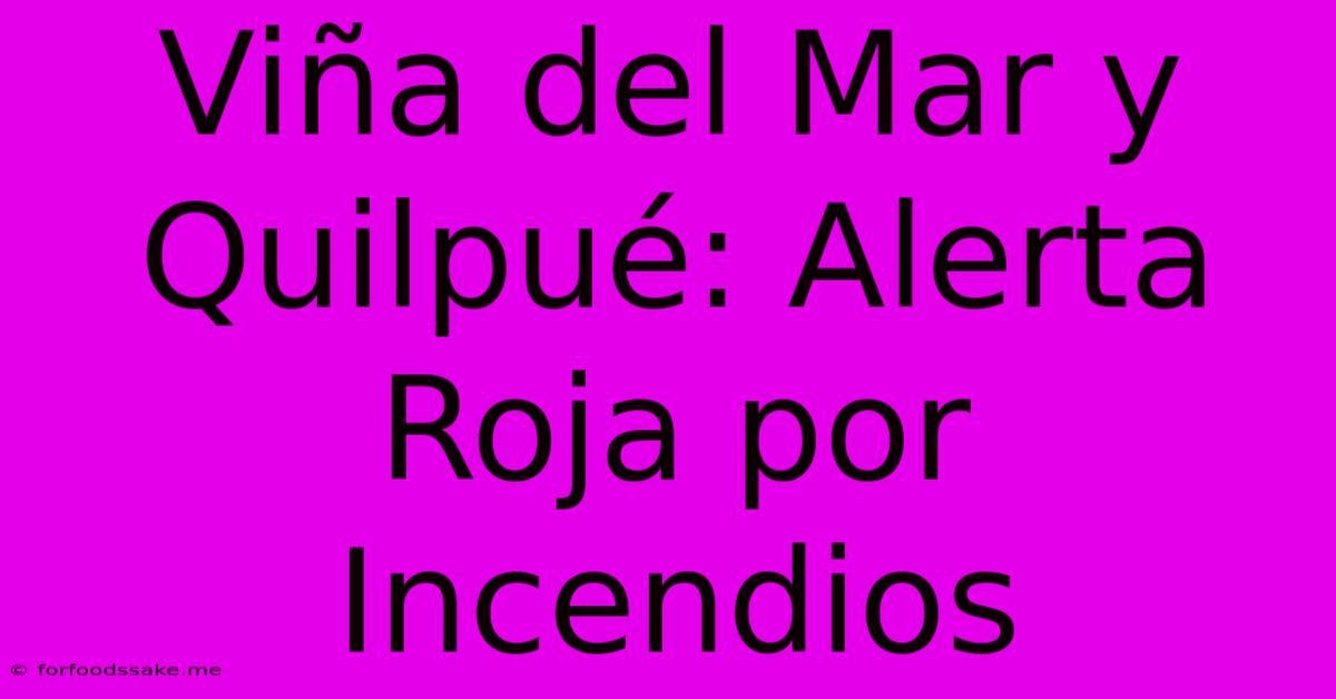 Viña Del Mar Y Quilpué: Alerta Roja Por Incendios